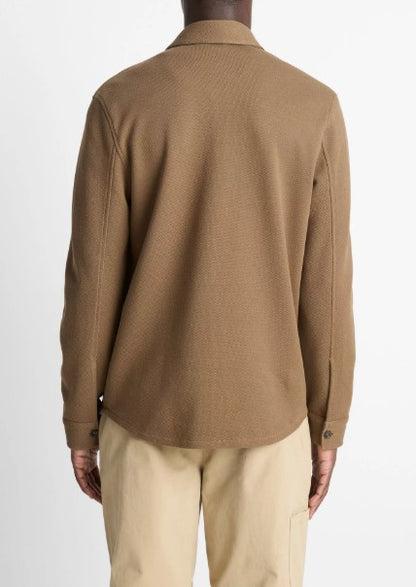 Vince Double-Knit Cotton-Blend Piqué Shirt Jacket - Highlands