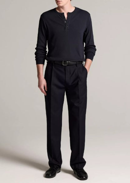 Vince Ribbed Cotton Henley - Coastal Blue
