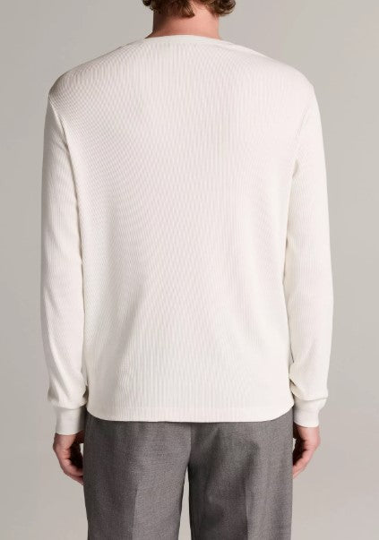 Vince Ribbed Cotton Henley - Off White