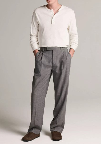 Vince Ribbed Cotton Henley - Off White