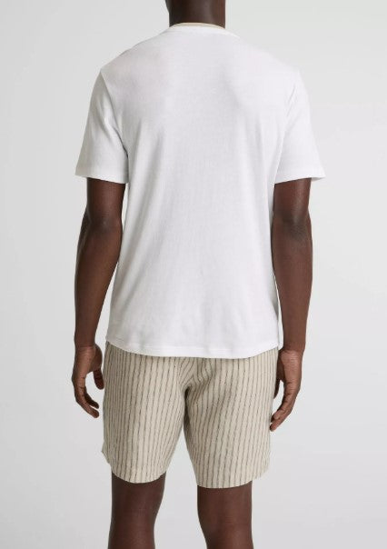 Vince Cotton Double-Collar T-Shirt - Optic White / Parchment
