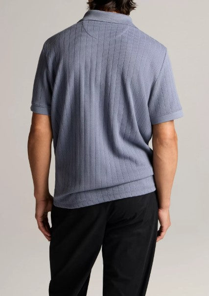 Vince Drop-Needle Stripe Pima Cotton Polo Shirt - Hawk Blue