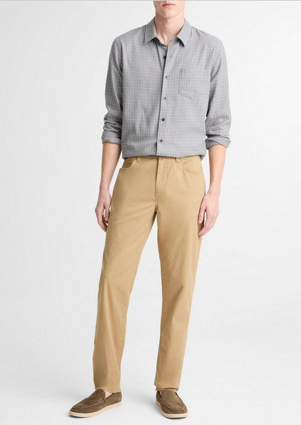 Vince Dylan Slim 5-Pocket Cotton Sateen Pant - British Khaki
