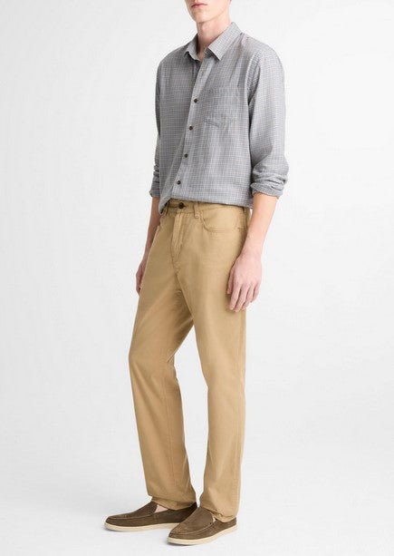 Vince Dylan Slim 5-Pocket Cotton Sateen Pant - British Khaki