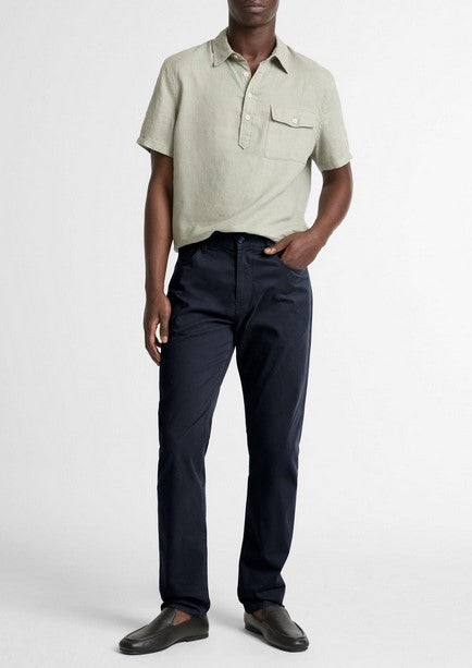 Vince Dylan Slim 5-Pocket Cotton Sateen Pant - Coastal Blue