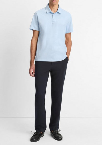 Vince Garment Dye Cotton Polo Shirt - Washed Rainwater
