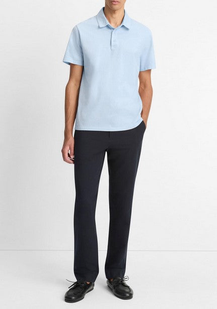 Vince Garment Dye Cotton Polo Shirt - Washed Rainwater