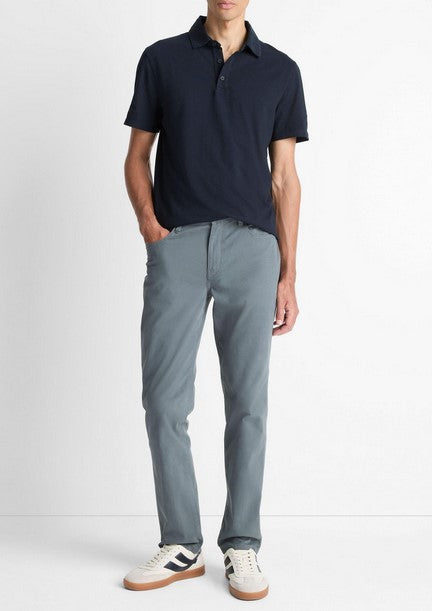 Vince Garment Dye Cotton Polo Shirt - Washed Coastal
