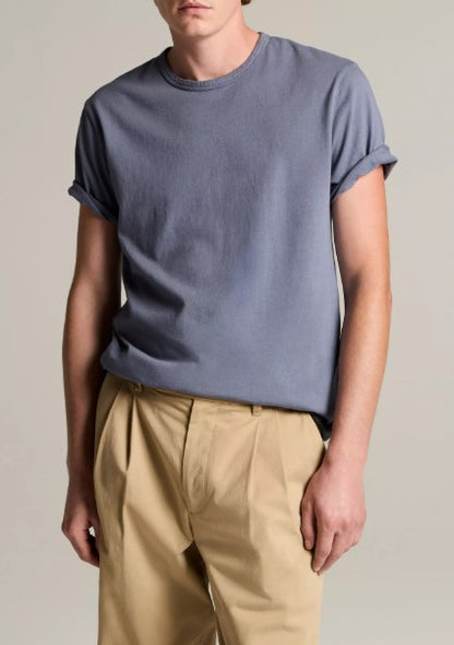 Vince Garment Dye Cotton T-Shirt - Washed Hawk Blue