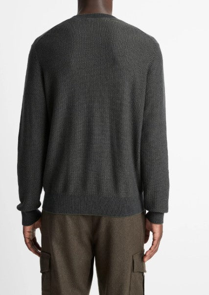 Vince Geo-Jacquard Wool-Blend Crew Neck Sweater