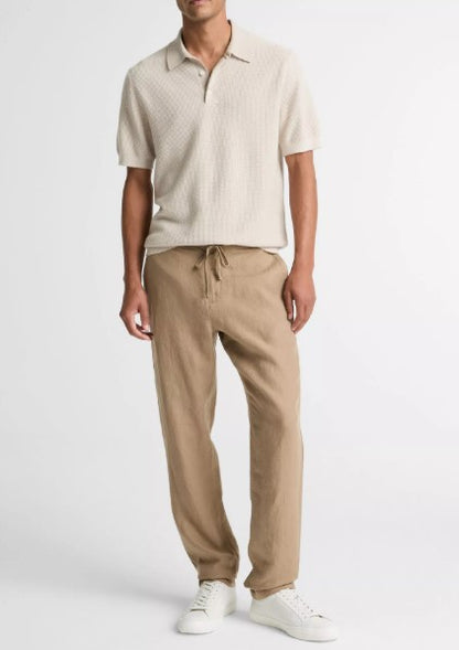 Vince Geo-Jacquard Wool-Blend Blend Polo Sweater - Sand