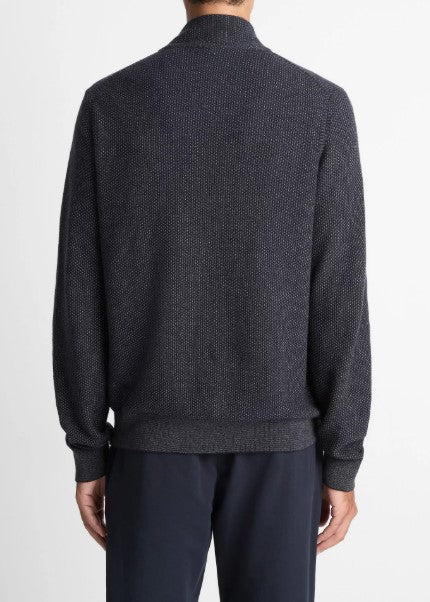 Vince Geo-Jacquard Wool-Blend Quarter-Zip Sweater