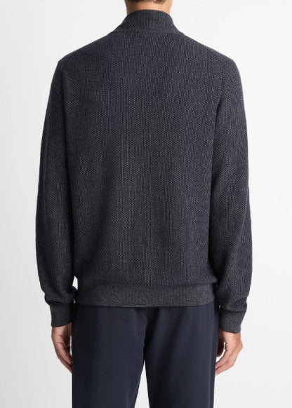 Vince Geo-Jacquard Wool-Blend Quarter-Zip Sweater