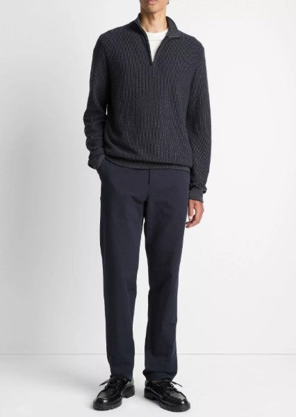 Vince Geo-Jacquard Wool-Blend Quarter-Zip Sweater
