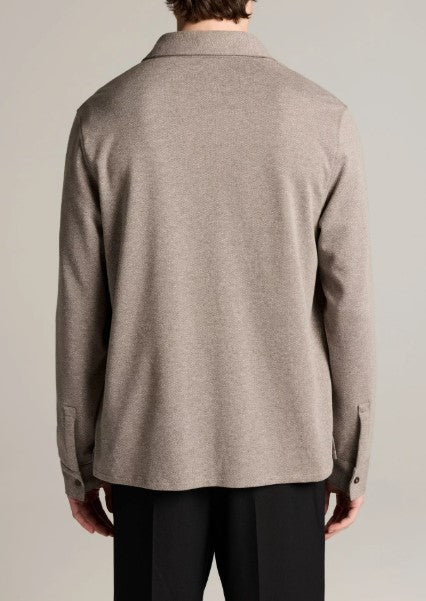 Vince Herringbone Cotton-Blend Button-Front Shirt - Tarmac