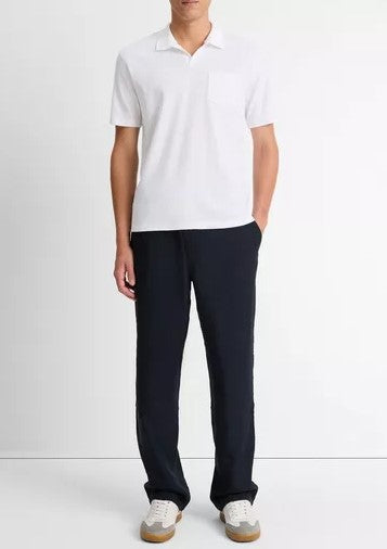 Vince Cotton-Blend Johnny-Collar Polo Shirt - White