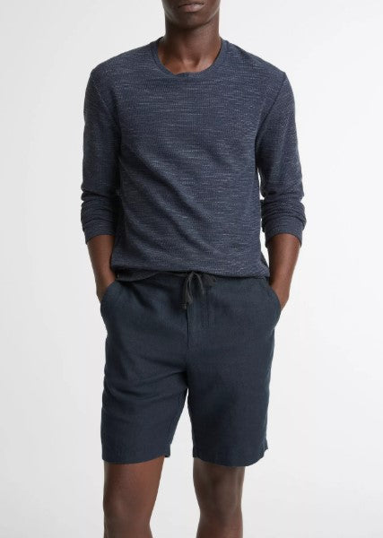 Vince Double-Knit Cotton-Blend Long-Sleeve Shirt - Heather Coastal Blue