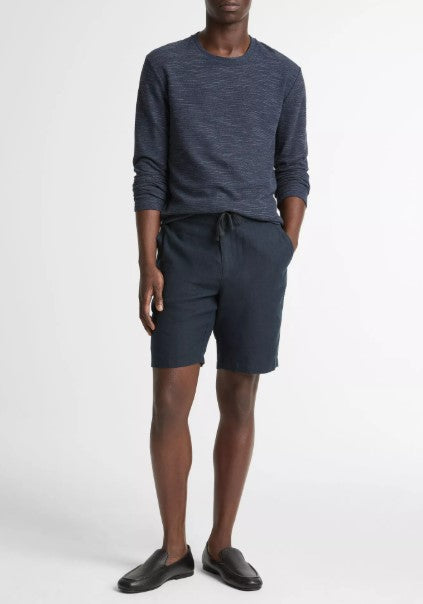 Vince Double-Knit Cotton-Blend Long-Sleeve Shirt - Heather Coastal Blue