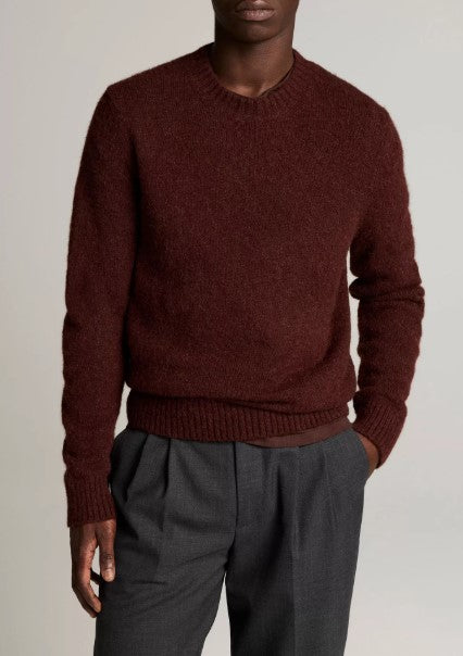 Vince Mottled Marl Crew Neck Sweater - Mahogany