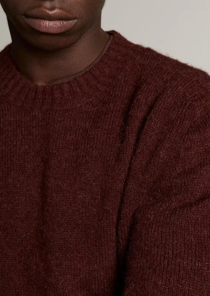 Vince Mottled Marl Crew Neck Sweater - Mahogany