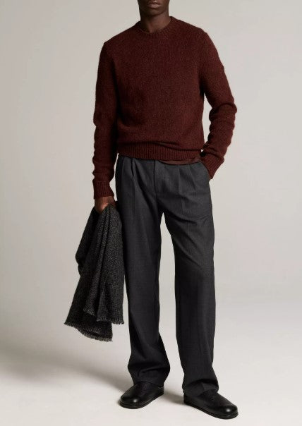 Vince Mottled Marl Crew Neck Sweater - Mahogany
