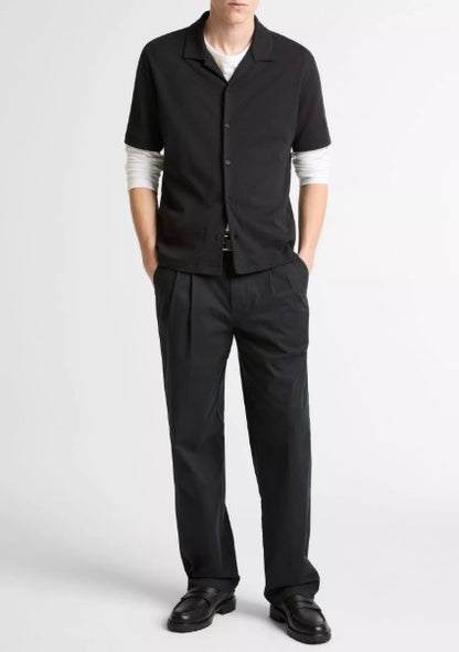 Vince Mesh-Knit Cotton-Blend Cabana Shirt - Black