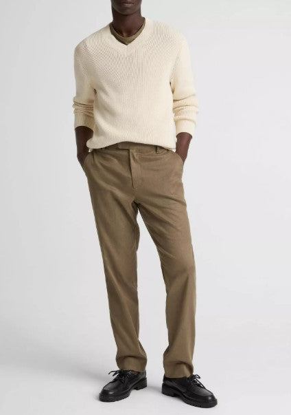 Vince Owen Athletic Linen-Cotton Extended-Tab Pant - Kalamata