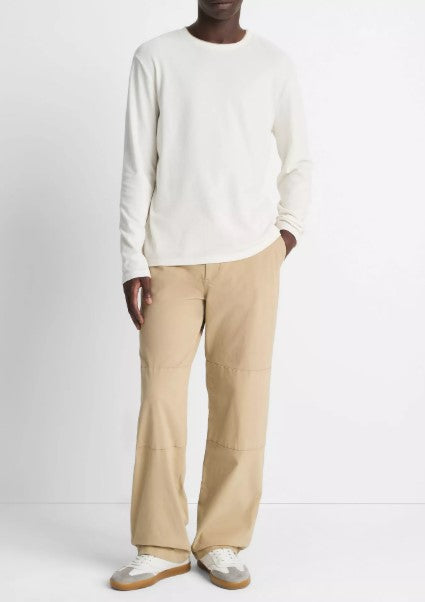 Vince Micro-Waffle Pima Cotton Double-Collar Long-Sleeve T-Shirt