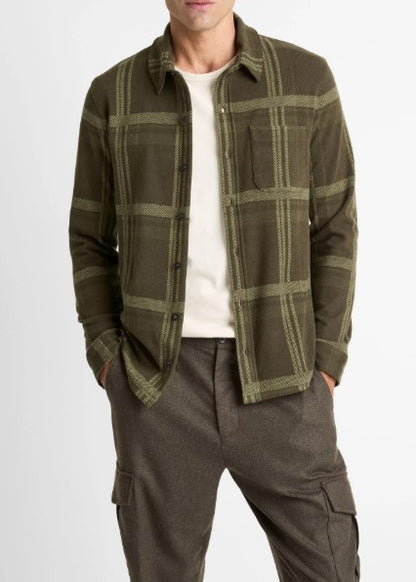 Vince Plaid Cotton-Blend Shirt Jacket