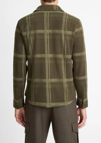 Vince Plaid Cotton-Blend Shirt Jacket
