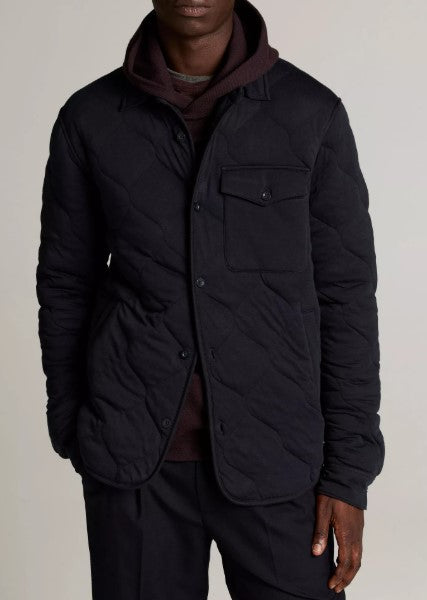 Quilted Cotton-Blend Insulated Shirt Jacket - Coastal Blue