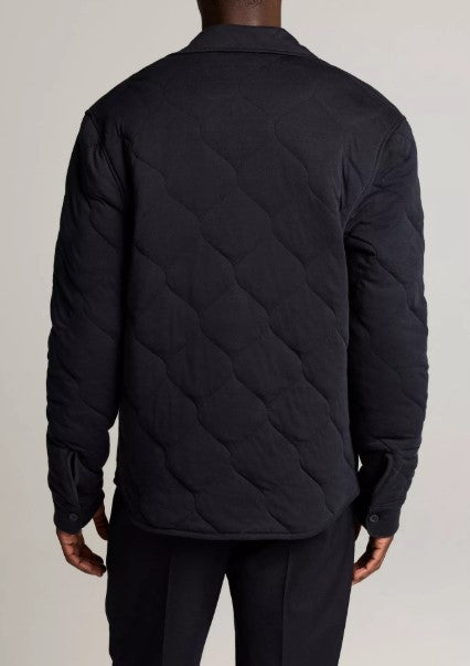 Quilted Cotton-Blend Insulated Shirt Jacket - Coastal Blue
