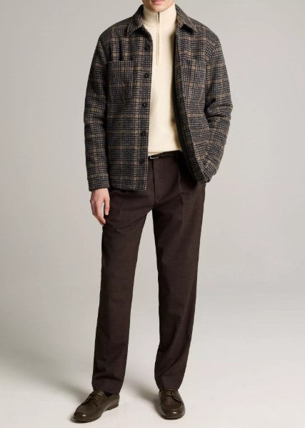 Vince Sherpa-Lined Plaid Flannel Shirt Jacket - Coastal Combo