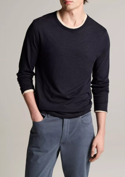 Vince Slub Pima Cotton Double-Layer T-Shirt - Coastal Blue