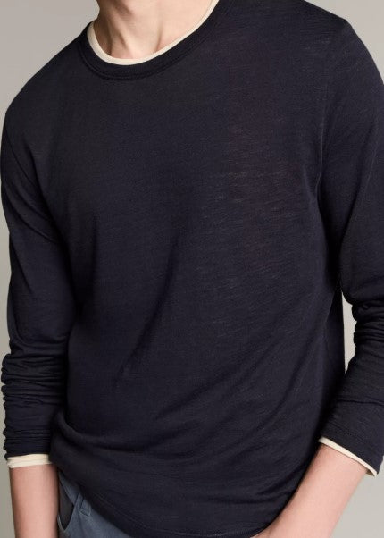 Vince Slub Pima Cotton Double-Layer T-Shirt - Coastal Blue