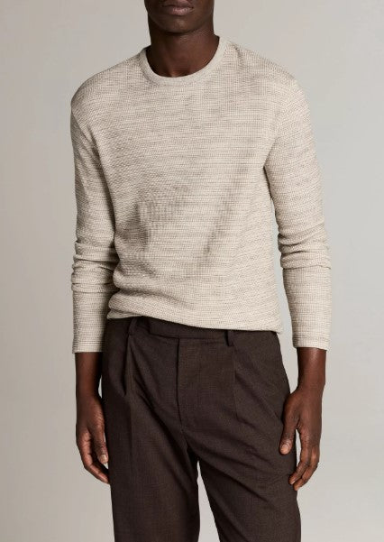 Vince Space-Dye Cotton-Blend Thermal Long-Sleeve T-Shirt - Tarmac