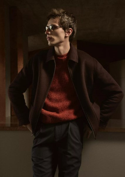 Vince Splittable Wool-Blend Jacket - Chocolate Plum