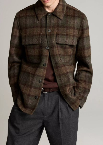 Vince Plaid Splittable Wool-Blend Shirt Jacket - Night Leaf