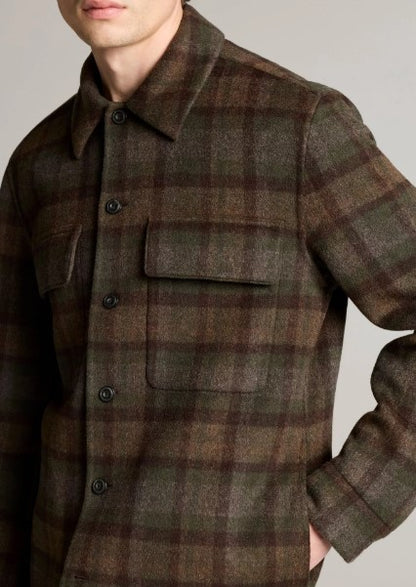 Vince Plaid Splittable Wool-Blend Shirt Jacket - Night Leaf