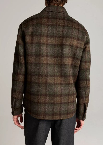 Vince Plaid Splittable Wool-Blend Shirt Jacket - Night Leaf