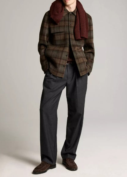 Vince Plaid Splittable Wool-Blend Shirt Jacket - Night Leaf