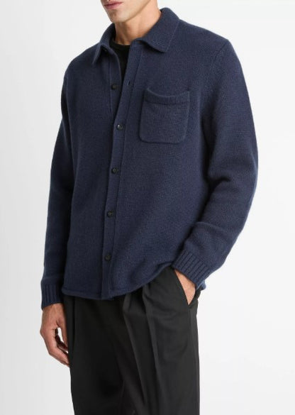 Vince Wool Sweater Shirt - Coastal Blue