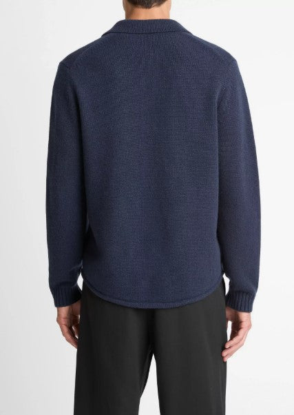 Vince Wool Sweater Shirt - Coastal Blue