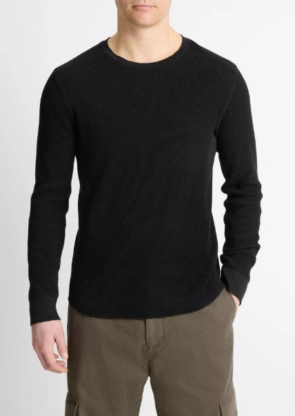 Vince Pima Cotton-Blend Thermal Long-Sleeve Pullover
