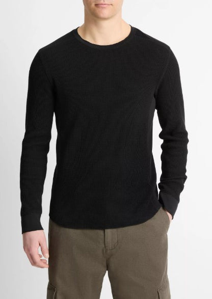Vince Pima Cotton-Blend Thermal Long-Sleeve Pullover