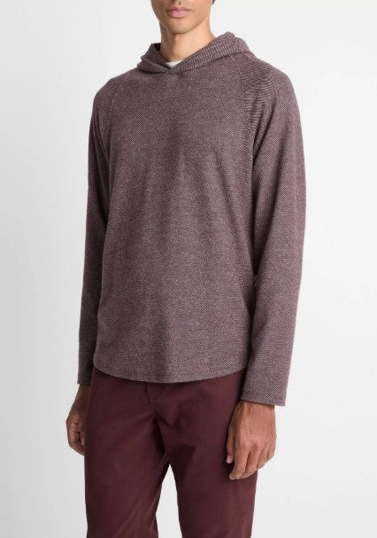 Vince Broken Twill Pullover Hoodie - Port