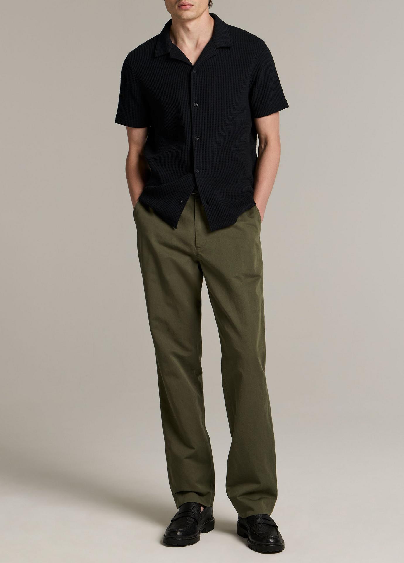 Vince Macro-Waffle Cotton-Blend Cabana Shirt - Coastal Blue