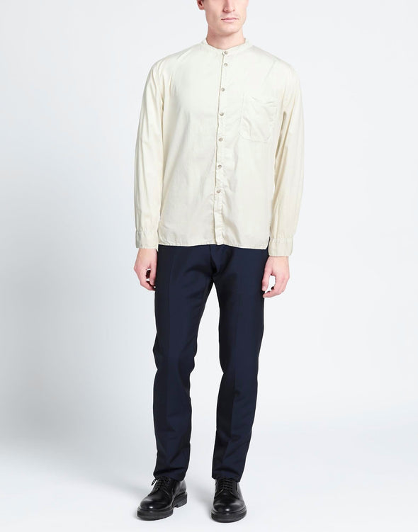 Crossley Band Collar Shirt in Ivory