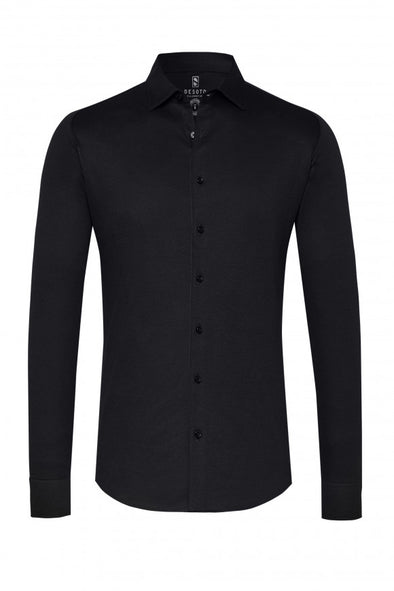 Desoto Pique Jersey Shirt in Black