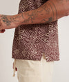 Marine Layer S/S Resort Shirt in Brown Block Print